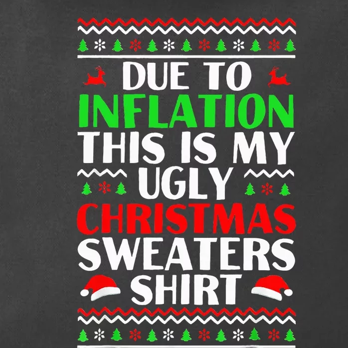 Due to Inflation Ugly Xmas Sweaters Zip Tote Bag