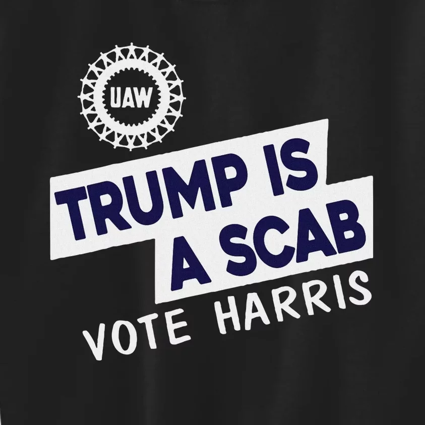 Donald Trump Is A Scab Vote Harris Kids Sweatshirt