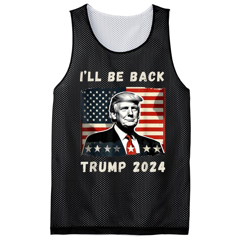 Donald Trump I'll Be Back President 2024 USA Flag Mesh Reversible ...