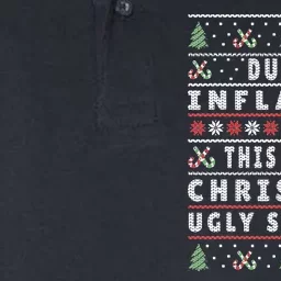 Due To Inflation Ugly Christmas Sweater, Funny Xmas Quote Softstyle Adult Sport Polo