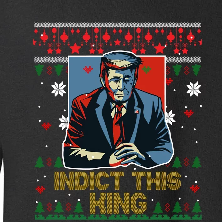 Donald Trump Indict This Ugly Christmas Funny Trump Ugly Christmas Toddler Sweatshirt