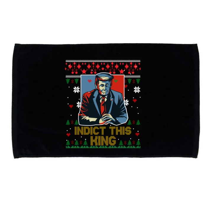 Donald Trump Indict This Ugly Christmas Funny Trump Ugly Christmas Microfiber Hand Towel