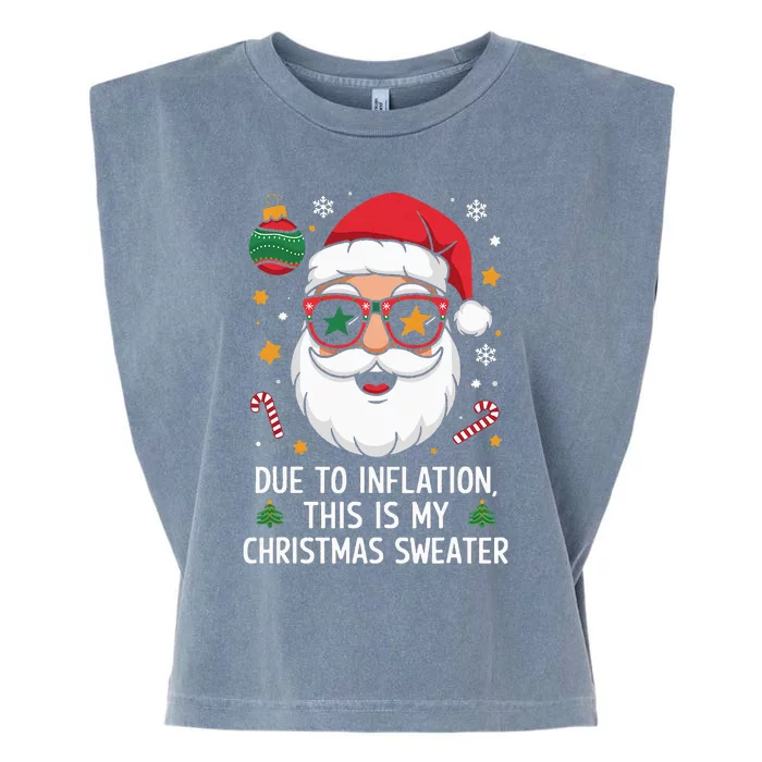 Due To Inflation Christmas Sweater Garment-Dyed Women's Muscle Tee