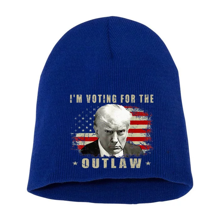 Donald Trump IM Voting For The Outlaw 2024 President Short Acrylic Beanie