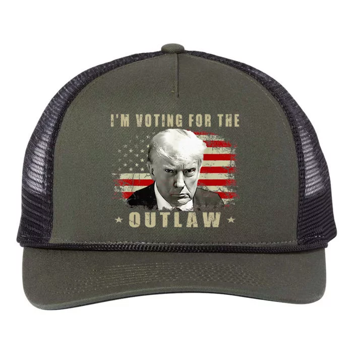 Donald Trump IM Voting For The Outlaw 2024 President Retro Rope Trucker Hat Cap