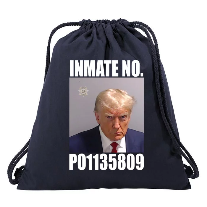 Donald Trump Inmate Number Mugshot Drawstring Bag