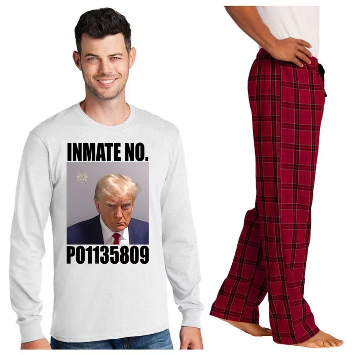 Donald Trump Inmate Number Mugshot Long Sleeve Pajama Set