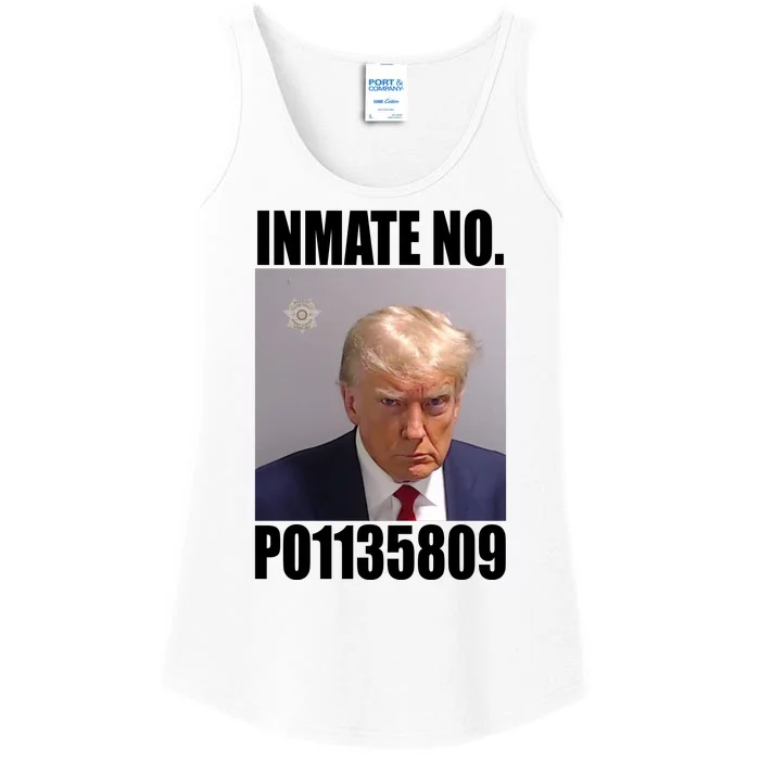 Donald Trump Inmate Number Mugshot Ladies Essential Tank