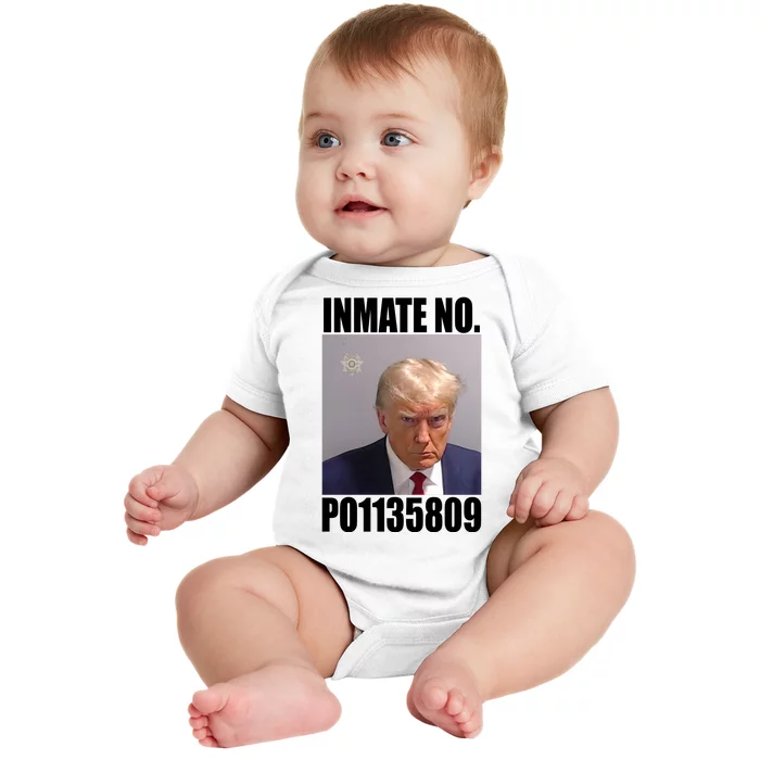 Donald Trump Inmate Number Mugshot Baby Bodysuit