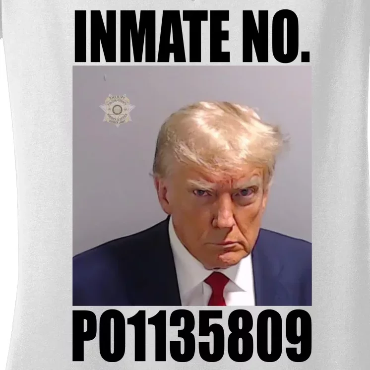 Donald Trump Inmate Number Mugshot Women's V-Neck T-Shirt