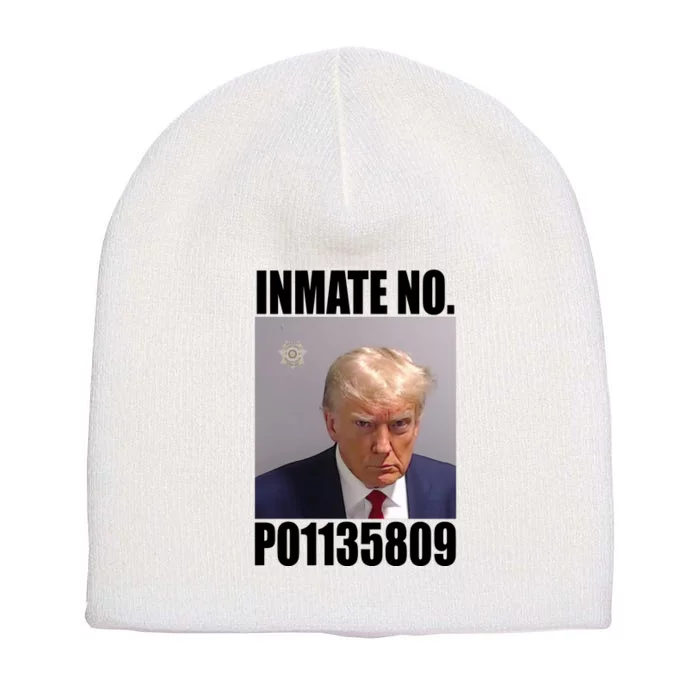 Donald Trump Inmate Number Mugshot Short Acrylic Beanie