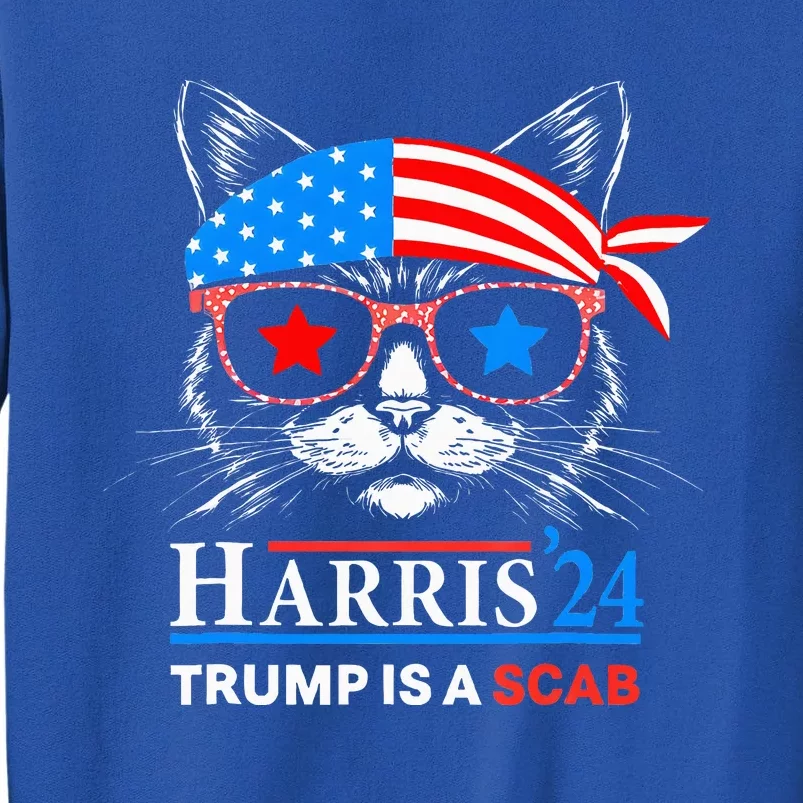 Donald Trump Is A Scab Vote Harris Valz Cat Lady Sweatshirt