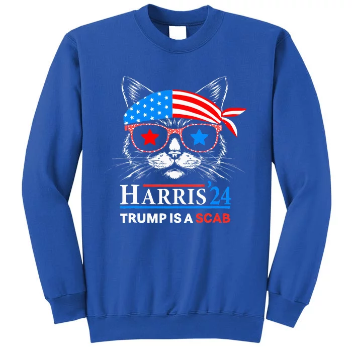 Donald Trump Is A Scab Vote Harris Valz Cat Lady Sweatshirt