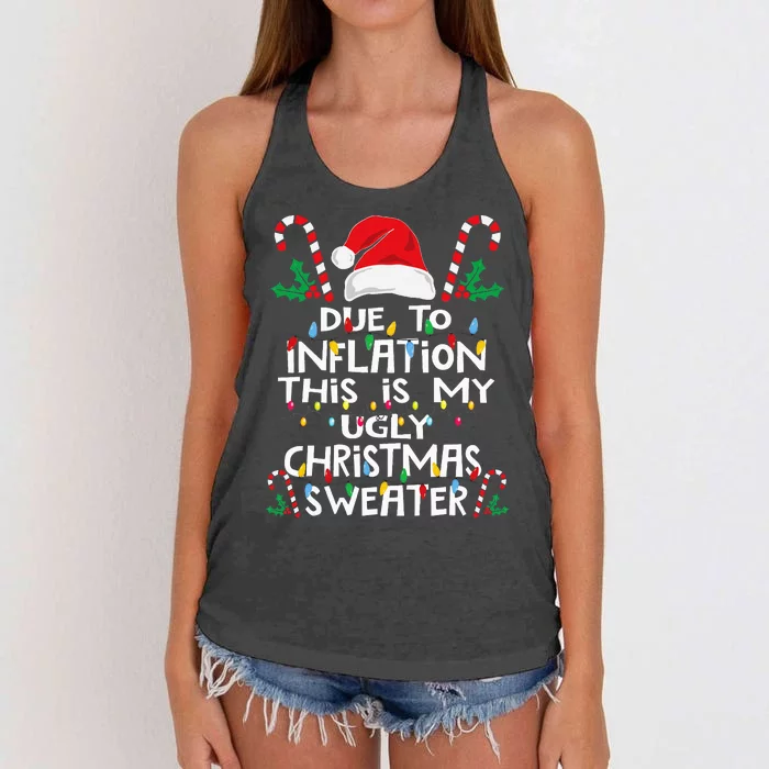 Due To Inflation Ugly Christmas Sweaters Women's Knotted Racerback Tank