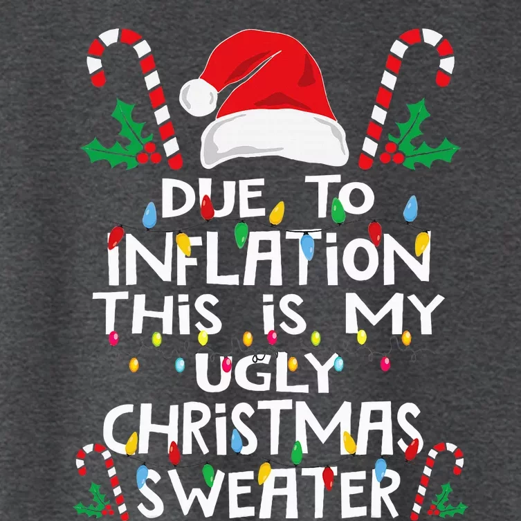 Due To Inflation Ugly Christmas Sweaters Women's Crop Top Tee