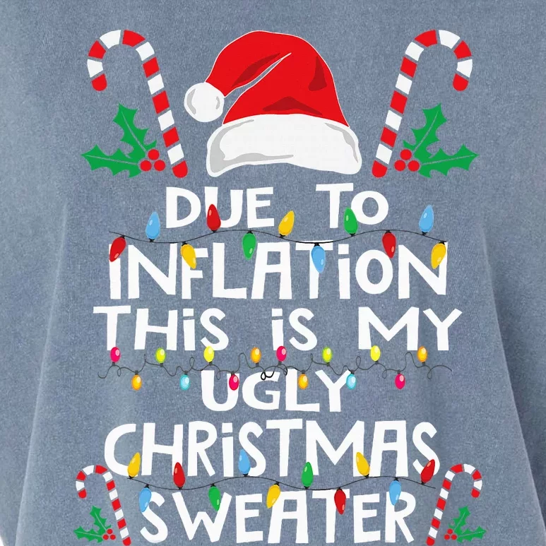 Due To Inflation Ugly Christmas Sweaters Garment-Dyed Women's Muscle Tee