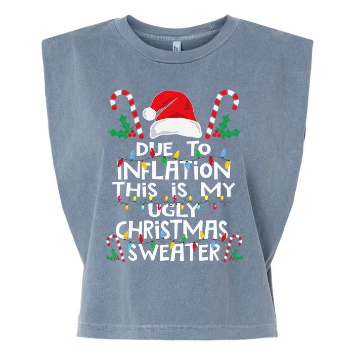 Due To Inflation Ugly Christmas Sweaters Garment-Dyed Women's Muscle Tee