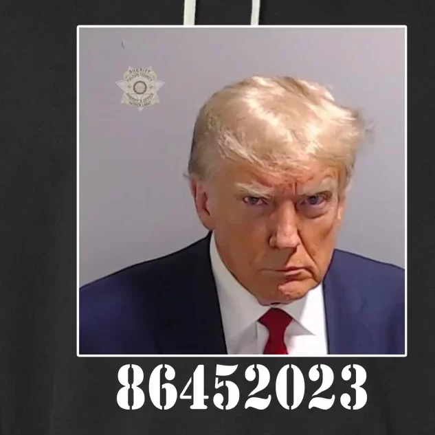 Donald Trump Inmate Mugshot Garment-Dyed Fleece Hoodie