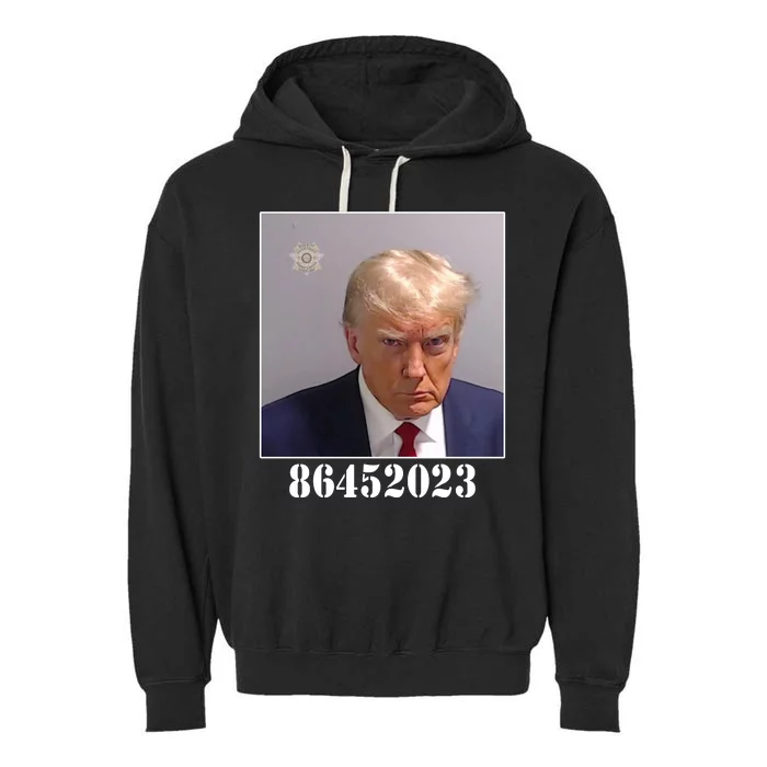 Donald Trump Inmate Mugshot Garment-Dyed Fleece Hoodie