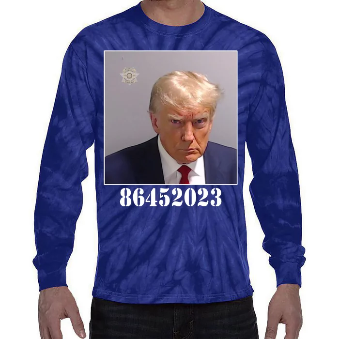 Donald Trump Inmate Mugshot Tie-Dye Long Sleeve Shirt