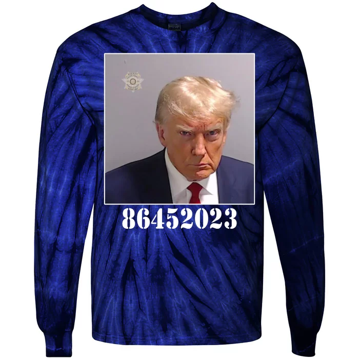 Donald Trump Inmate Mugshot Tie-Dye Long Sleeve Shirt