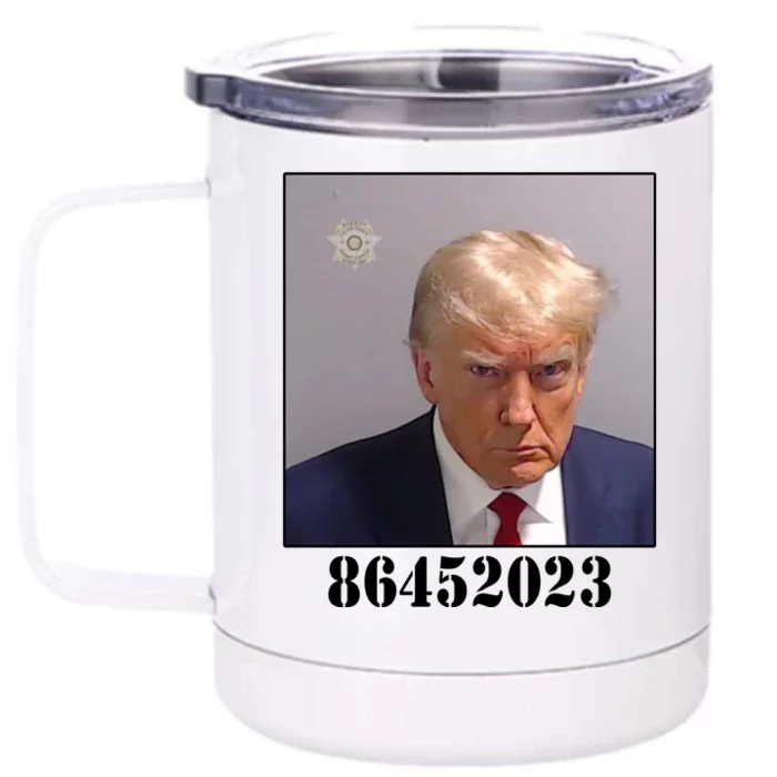 Donald Trump Inmate Mugshot Front & Back 12oz Stainless Steel Tumbler Cup