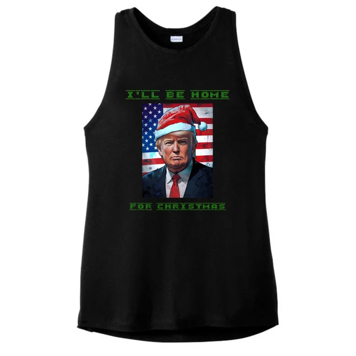 Donald Trump Ill Be Home For Christmas Inauguration Ladies Tri-Blend Wicking Tank