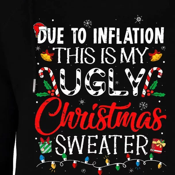 Due To Inflation Ugly Christmas Sweaters Womens Funnel Neck Pullover Hood