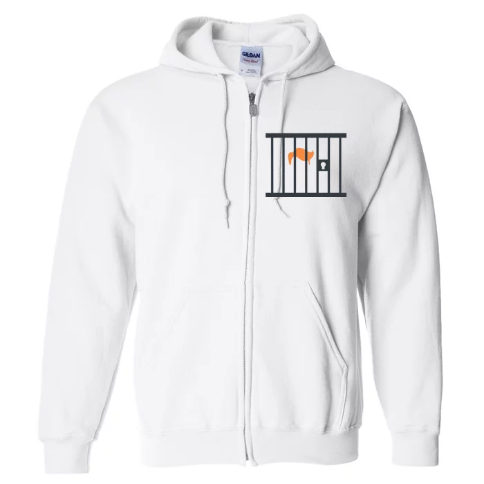 Donald Trump Impeach Antitrump Behind Bars Full Zip Hoodie