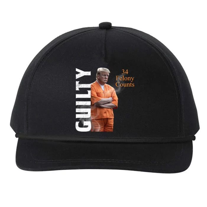 Donald Trump Is Guilty 34 Felony Counts Snapback Five-Panel Rope Hat