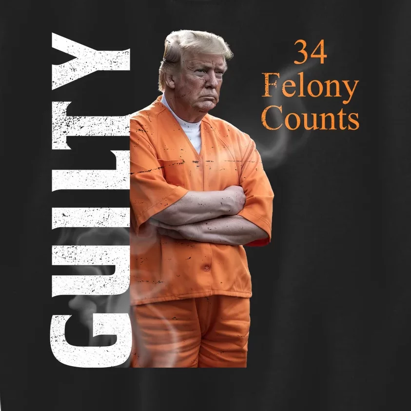 Donald Trump Is Guilty 34 Felony Counts Kids Sweatshirt