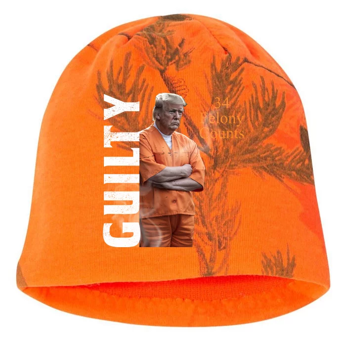 Donald Trump Is Guilty 34 Felony Counts Kati - Camo Knit Beanie