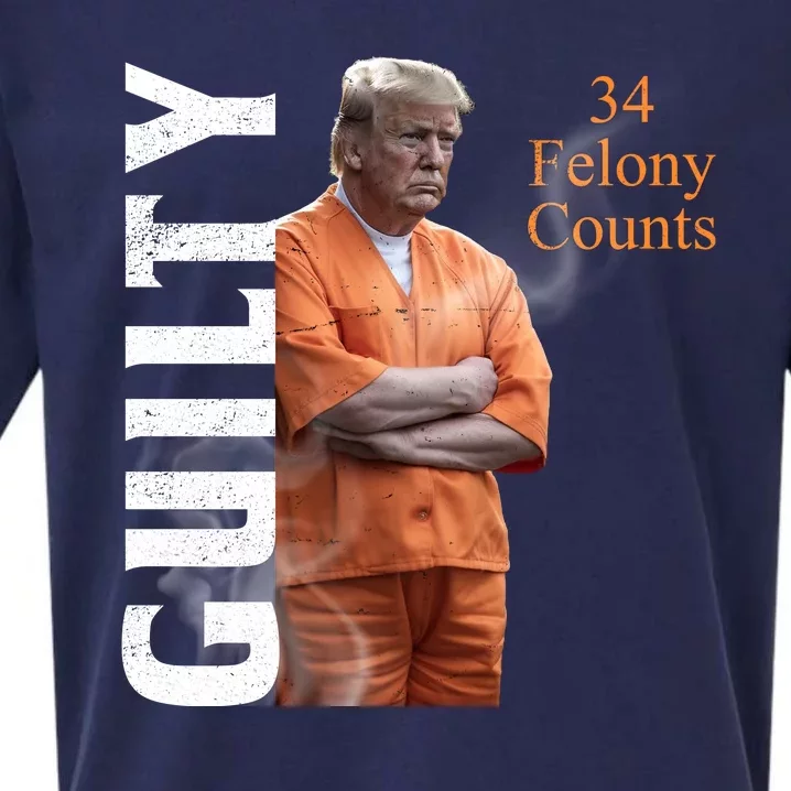 Donald Trump Is Guilty 34 Felony Counts Sueded Cloud Jersey T-Shirt