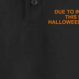 Due To Inflation This Is My Halloween Costume Funny Dry Zone Grid Performance Polo