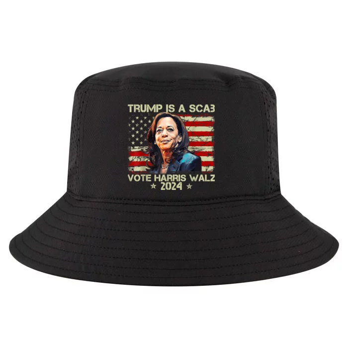 Donald Trump Is A Scab Vote Harris Cool Comfort Performance Bucket Hat