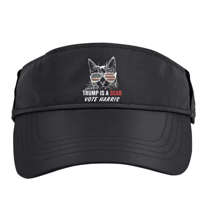 Donald Trump Is A Scab Vote Harris Cat Lady Adult Drive Performance Visor