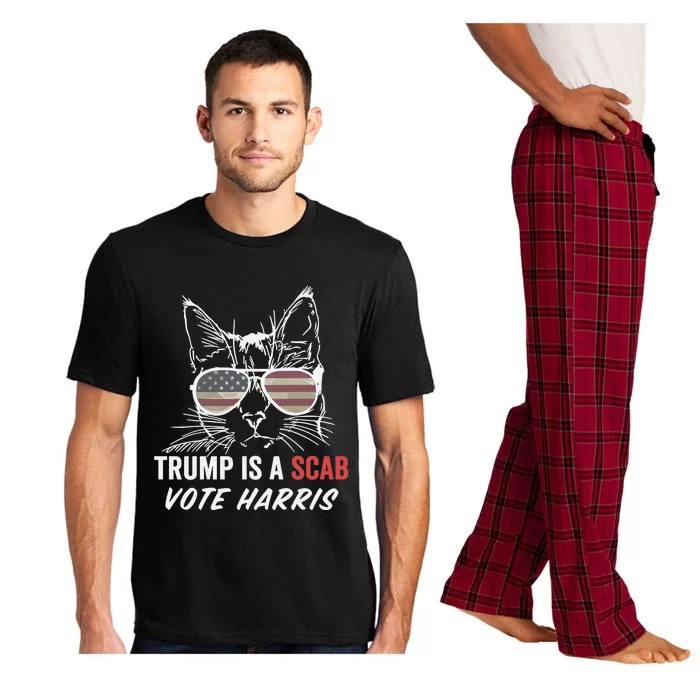 Donald Trump Is A Scab Vote Harris Cat Lady Pajama Set