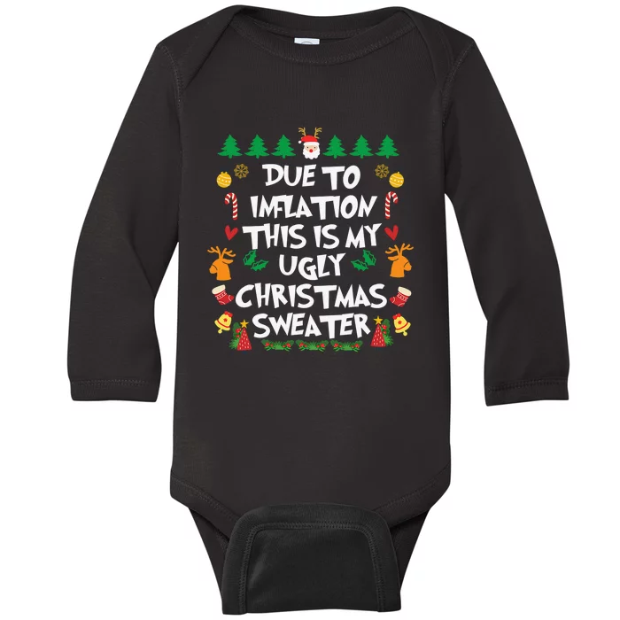 DUE TO INFLATION Ugly Christmas Pajama Baby Long Sleeve Bodysuit