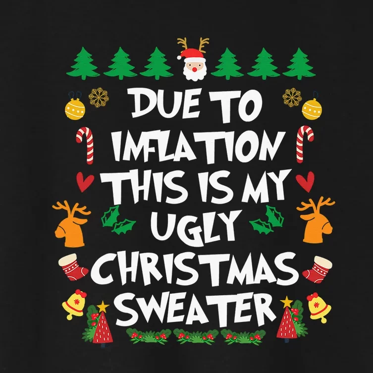 DUE TO INFLATION Ugly Christmas Pajama Women's Crop Top Tee