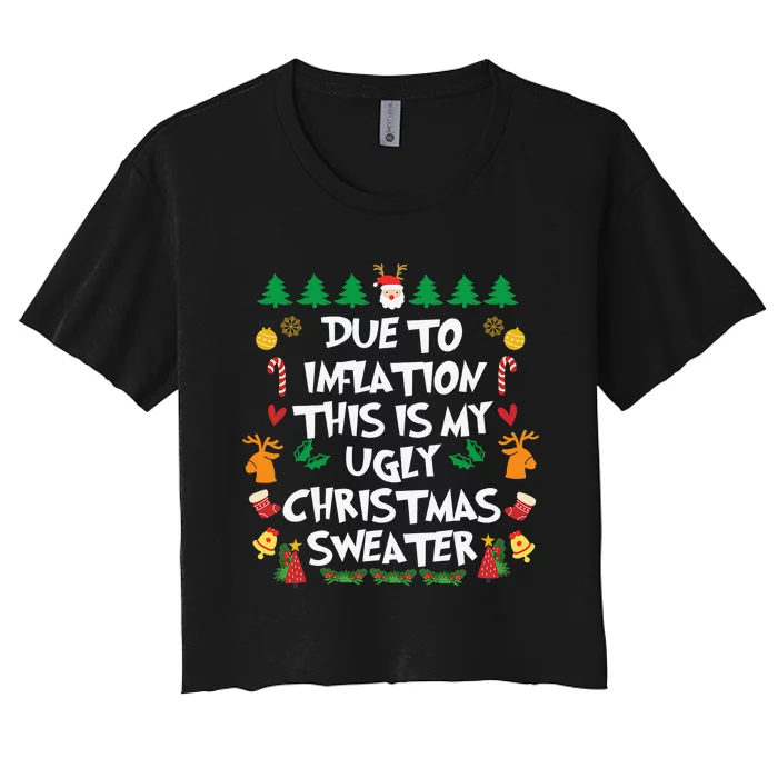 DUE TO INFLATION Ugly Christmas Pajama Women's Crop Top Tee