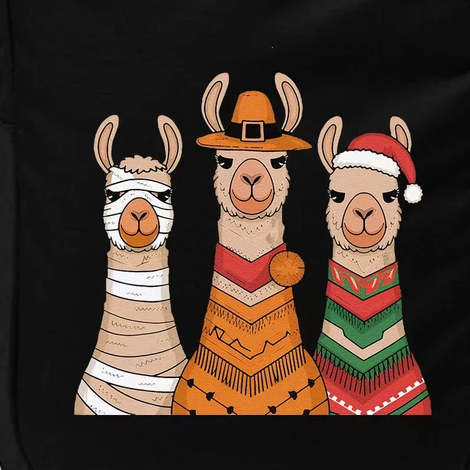 Due To Inflation Halloween Thanksgiving Christmas Llama Impact Tech Backpack