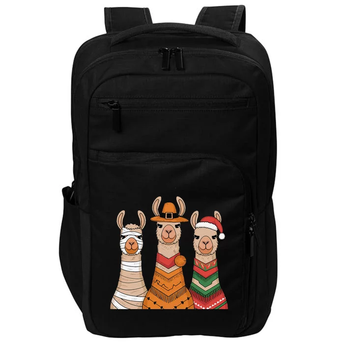 Due To Inflation Halloween Thanksgiving Christmas Llama Impact Tech Backpack