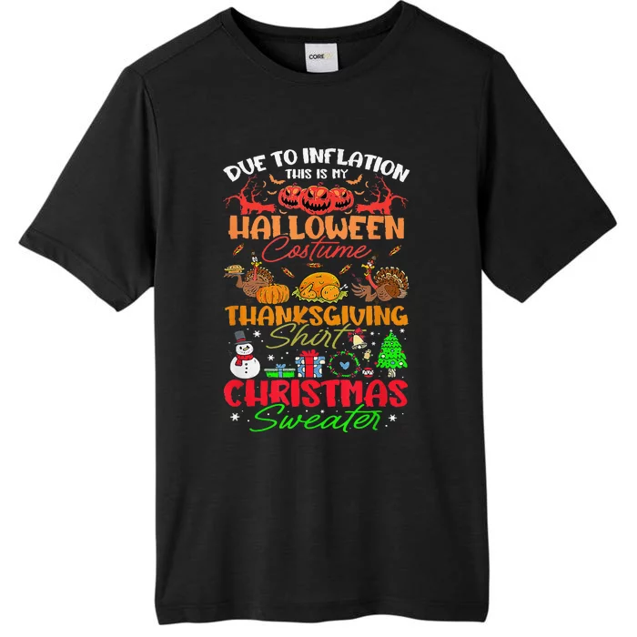 Due To Inflation This Is My Halloween Thanksgiving Christmas ChromaSoft Performance T-Shirt