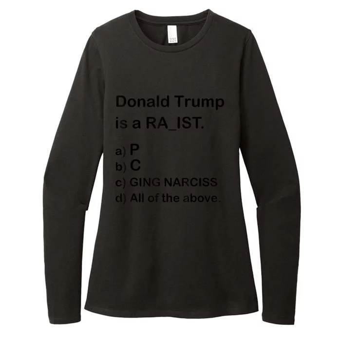 Donald Trump Is A Racist Anti Trump Joke Funny Womens CVC Long Sleeve Shirt