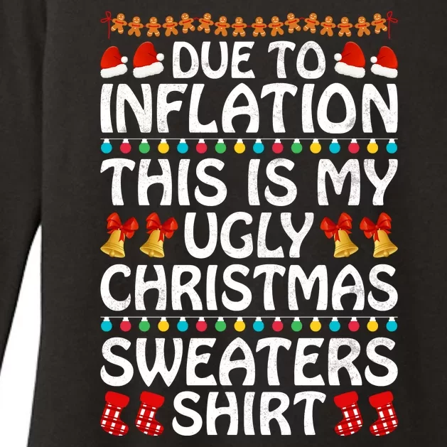 Due To Inflation This Is My Ugly Christmas Sweaters Womens CVC Long Sleeve Shirt