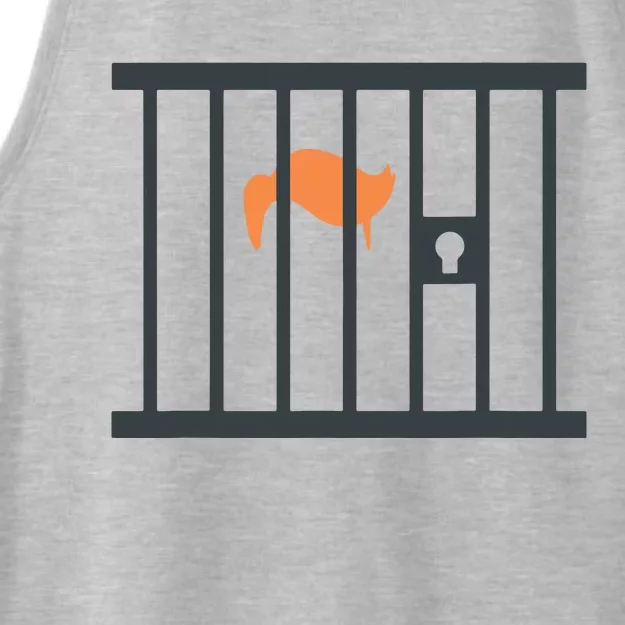 Donald Trump Impeach Antitrump Behind Bars Ladies Tri-Blend Wicking Tank