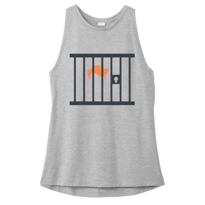 Donald Trump Impeach Antitrump Behind Bars Ladies Tri-Blend Wicking Tank