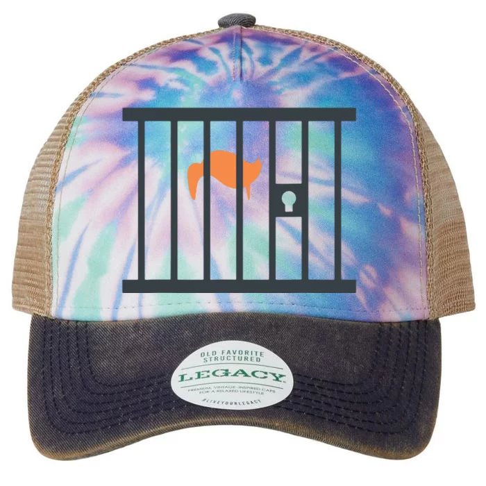 Donald Trump Impeach Antitrump Behind Bars Legacy Tie Dye Trucker Hat