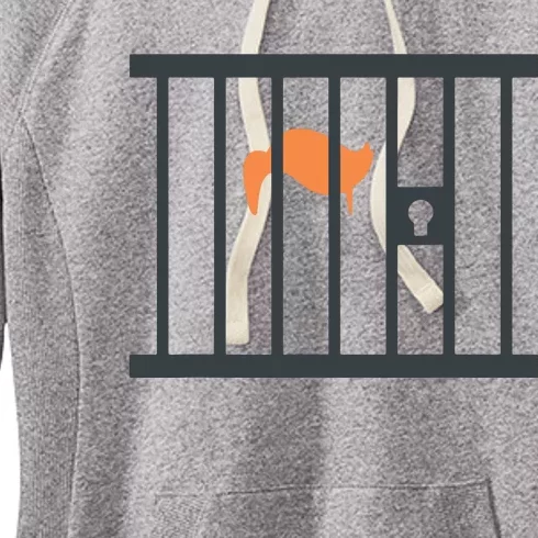 Donald Trump Impeach Antitrump Behind Bars Women's Fleece Hoodie