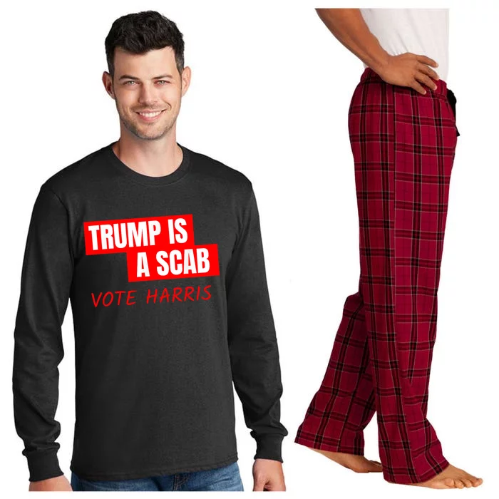 Donald Trump Is A Scab Vote Harris Long Sleeve Pajama Set